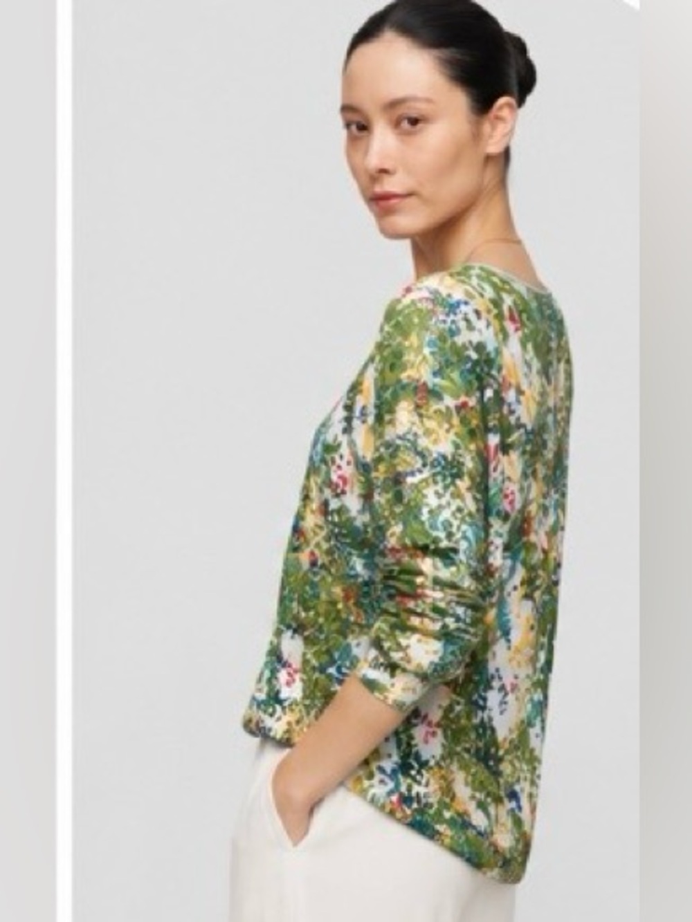 Joseph A Knit Abstract Print Top Size M